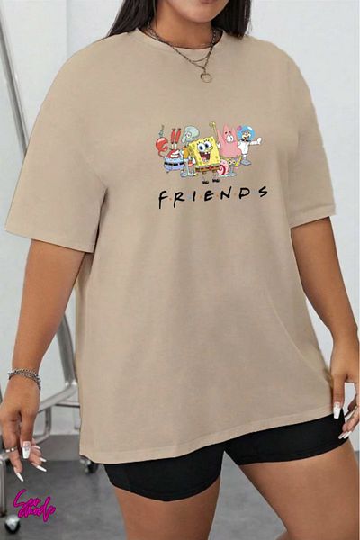 SevMode In the Cart, 1 T-Shirt Is a Gift for Purchases of 5 or More - Cartoon Character Printed Large Size T-Shirt
