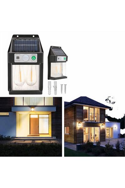 victiny Solar LED Lamp with Motion Sensor 16x10cm Wall Mounted, with 2 Bulbs 777-2W Wholesale