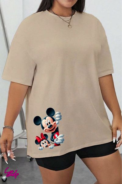 SevMode In the Cart, 1 T-Shirt Is a Gift for Purchases of 5 or More - Cartoon Character Printed Large Size T-Shirt