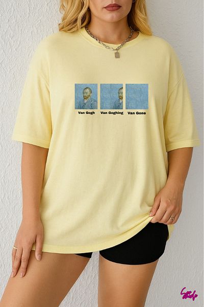 SevMode In Cart 5 and Above Purchases Get 1 T-Shirt as a Gift - Van Gogh Printed Large Size T-Shirt