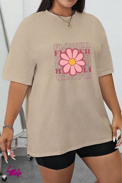 SevMode Flower Printed Large Size T-Shirt