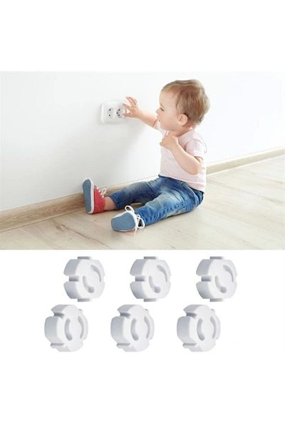 ALFA AKSESUAR 03 Baby Child Socket Protection Cover (6 Pieces) Child Safety, Socket Cover, Socket Cover