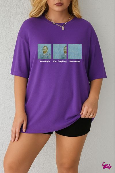 SevMode In Cart 5 and Above Purchases Get 1 T-Shirt as a Gift - Van Gogh Printed Large Size T-Shirt
