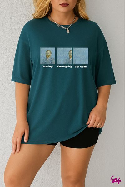 SevMode In Cart 5 and Above Purchases Get 1 T-Shirt as a Gift - Van Gogh Printed Large Size T-Shirt