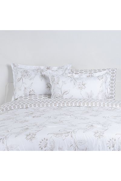 Cottage comfy floral 6pc comforter king beige 220*240cm