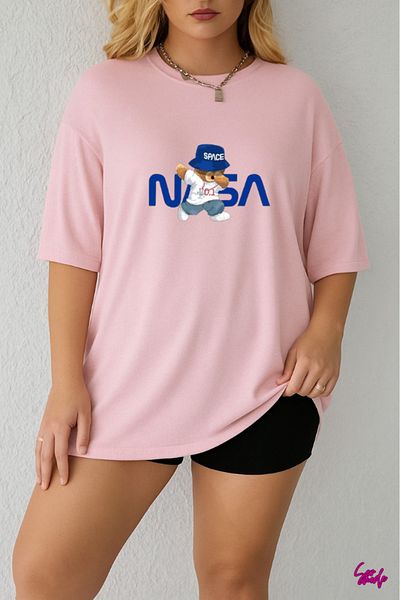 SevMode In the Cart, 1 T-Shirt Is a Gift for Purchases of 5 or More - Nasa Printed Large Size T-Shirt