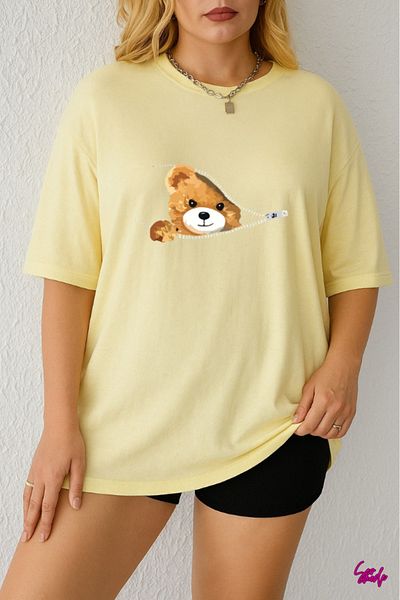 SevMode 1 T-Shirt Is a Gift for Purchases of 6 or More in the Cart - Teddy Bear Printed Large Size T-Shirt