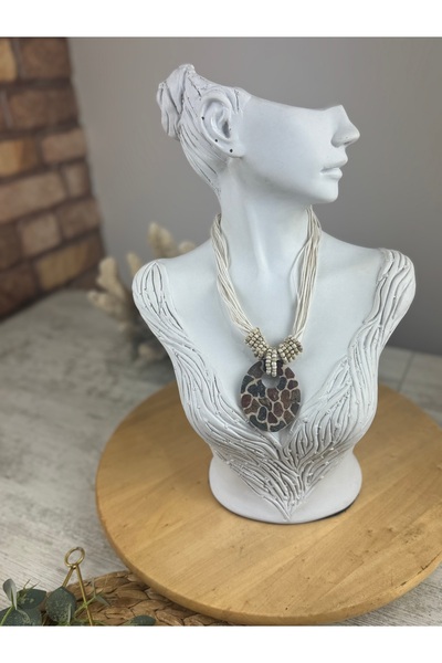 SEDEF TAKI Leopar taşlı el yapımı tasarım kolye