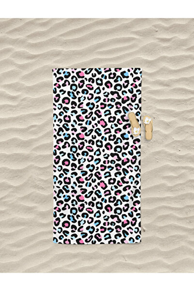 Home منشفة حمام الشاطئ النسائية المطبوعة رقمية بنقشة الفهد