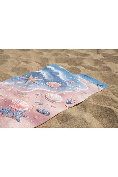 Erays Home Starfish Oyster Marine Patterned Beach Towel Unisex Beach Sea Towel Summer Towel