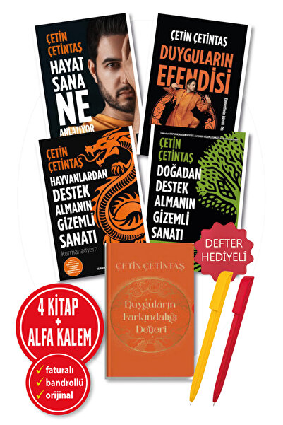 Destek Yayınları Alfa Kalem+Çetin Çetintaş 4 Kitap+1 Defter YENİ (Doğadan Des...