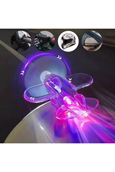 nelerbulurum KIRMIZI - MAVİ LED IŞIKLI YAPIŞKANLI MOTOSİKLET BİSİKLET KASK ARABA PERVANELİ PİLSİZ SÜS UÇAK