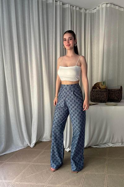 lizge giyim Patterned Palazzo Pants