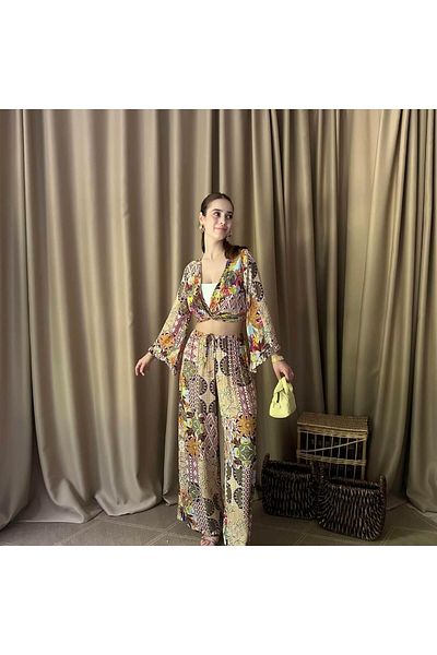lizge giyim Patterned Lace Trousers