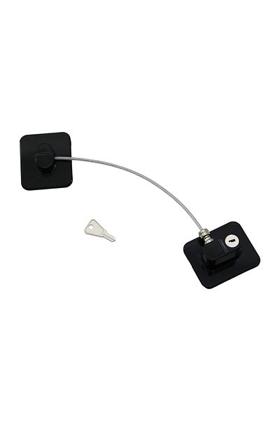 Moon Black Plate Rope Safety Lock 5X6Cm Adhesive Mounting=2Pcs Plate Rope=18.8Cm