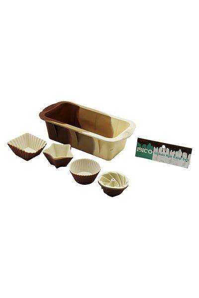 Light up 13Pcs Silicone Muffin - Baton Cake Mold Set Baton=11.5X25Cm 3Er Wind Rose - Round - Star - D.