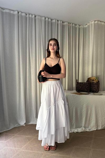 lizge giyim Verev Katlibüzgü Detailed Skirt