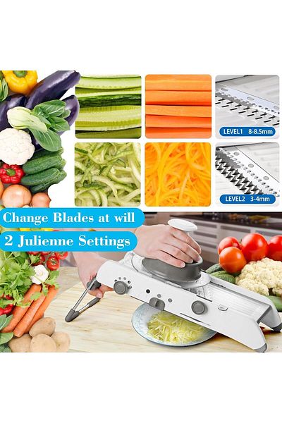 COOYA Stainless Steel Food Slicer, Veggie/Potato Slicer, Adjustable Slicer for Kitchen