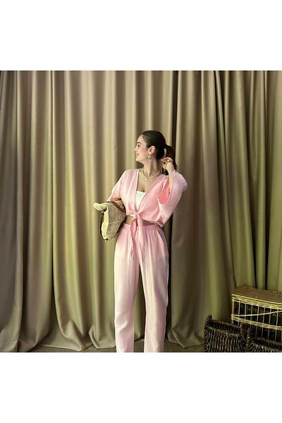 lizge giyim Muslin Fabric Carrot Pants