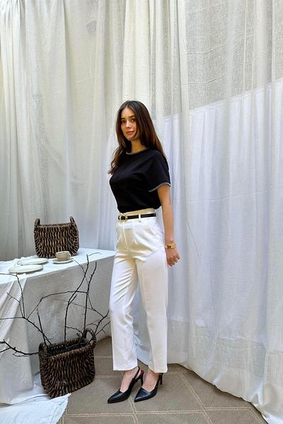 lizge giyim High Waist Draped Pants