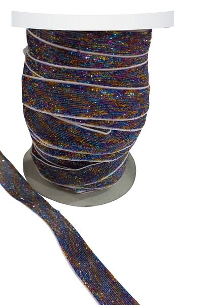 bisepetim 5 Meters Velvet Ribbon Glitter - 1.5 cm Mixed Color