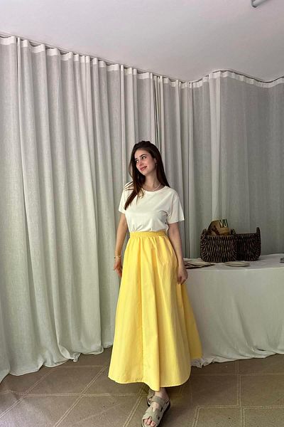lizge giyim Parachute Skirt with Elastic Belt