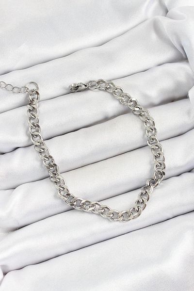 Dazzlecave 316L Stainless Steel Men's Chain Bracelet – Silver Color Stylish and Durable Design