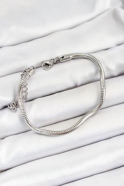 Dazzlecave 316L Stainless Steel Men's Bracelet – Silver Color Thick Snake Chain Model
