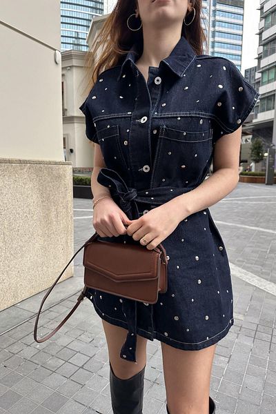 lizge giyim Belted Jeans Vest with Accessories