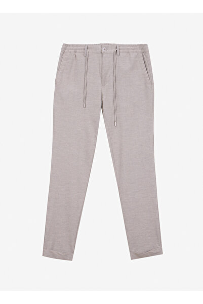 ALTINYILDIZ CLASSICS Light Gray Men's Tied Waist Slim Fit Pants Ace001252270_Agr