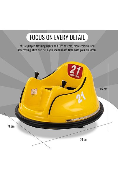 rexa 360° Spin Electric Ride-On Waltzer Car for Kids – 73x73x44cm, Battery Powered with Joystick