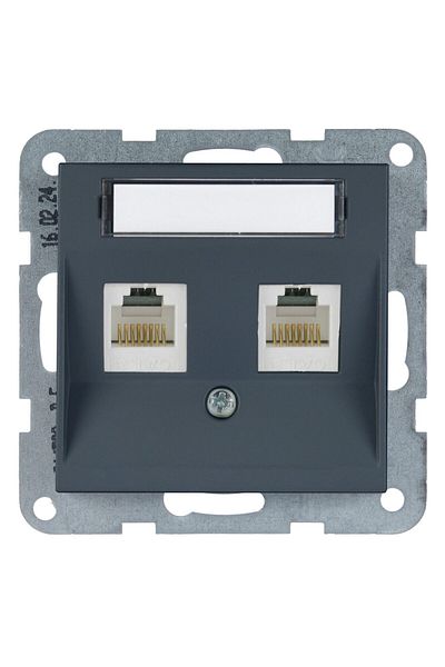 PANASONIC Socket Mechanism 2xCAT6 with Label Karre Plus 55 Soft Touch Night