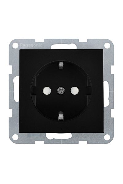 PANASONIC Schuko Socket Mechanism with Child Protection and Quick Connect - Karre Plus 55 Black