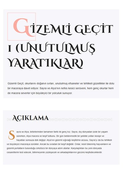 ATAKAR YAYINCILIK Mysterious Passage / Forgotten Creatures