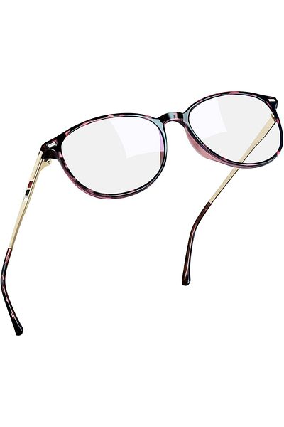 Joopin Blue Light Glasses for Men Women, Retro Round Frame Glasses Transparent Anti Blue Light Eyewe