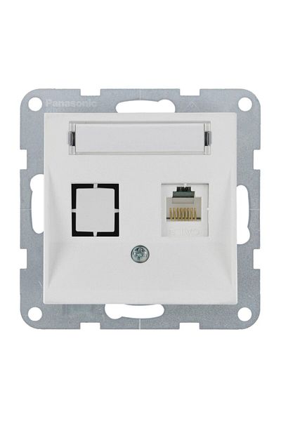 PANASONIC Mechanism Socket CAT5e Telephone with Label Karre Plus 55 Soft Touch