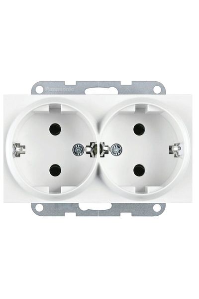 PANASONIC Double Schuko Plug Mechanism Karre Plus 55 White