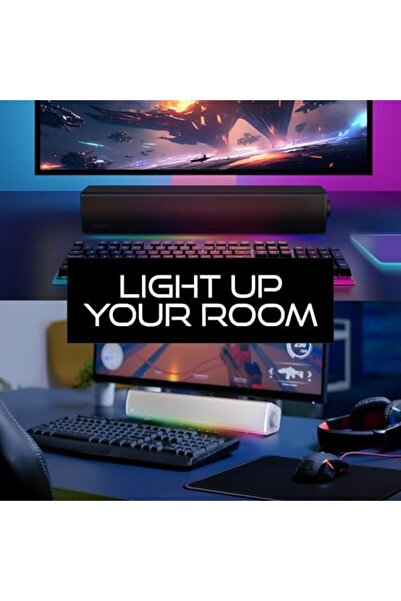 CREATIVE Sound Blaster GS3 (White) Compact Gaming Soundbar with RGB and SuperWide Technology, USB Po