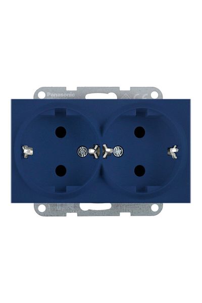 PANASONIC Double Schuko Socket Mechanism Karre Plus 55 Soft Touch Ocean