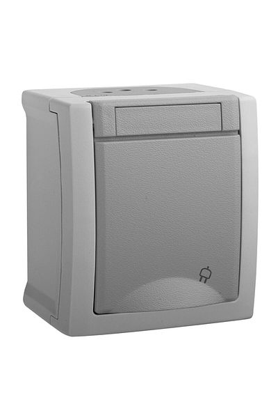 PANASONIC Schuko Socket IP54 Pacific Grey