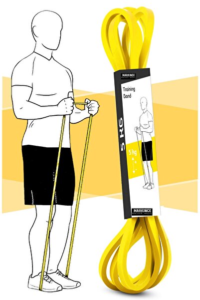 markince 5kg Sarı Direnç Bandı Barfiks Resistance Direnç Lastiği Fitness Plat...