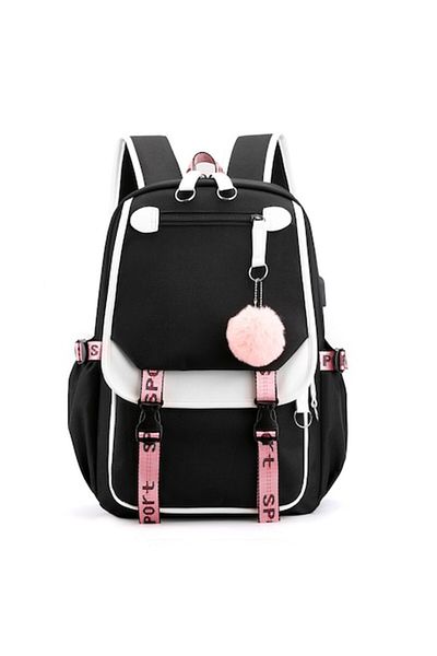 OricareFain Smart Backpack, NEVERMORE, with USB Port, 46x29x16 cm, Black