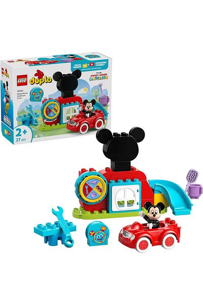LEGO DUPLO | Disney Mickey Mouse Clubhouse & Car Set - Colour Sorting Toy with a Character Figure -