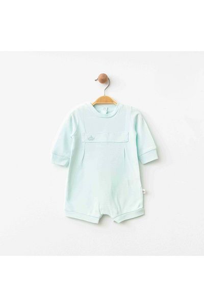 ESLENZA Short Jumpsuit with Stripes on the Front Mint Green