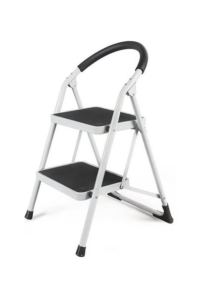 IBAMA 2-Steps Foldable Ladder White/Black 77.5x49x51cm