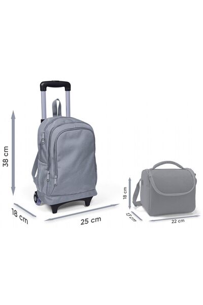 Coral High Işıklı Tekerlekli Çekçek Okul Çanta + Isı Yalıtımlı Beslenme Çantası - Kız Çocuk - Turkua