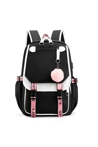 OricareFain Smart Backpack, NEVERMORE, with USB Port, 46x29x16 cm, Black
