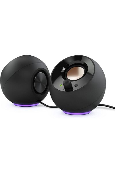 CREATIVE Pebble SE Minimalist 2.0 USB-C Powered PC Speakers with RGB Lighting, 3.5 mm AUX-in, Up to