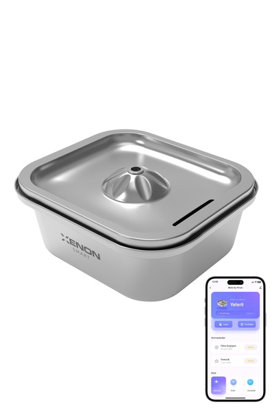 Xenon Smart Akıllı Otomatik Kedi Tuvaleti Kameralı, Çelik Mama Kabı ve Çelik Su Pınarı 4'lü Pet Ürünleri Seti