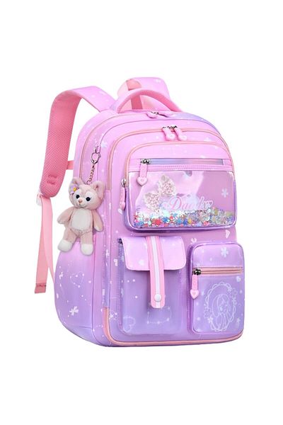 OricareFain School Backpack, NEVERMORE, 45 x 30 x 19 cm, Cute design with bow, Water-resistant, Pink